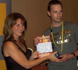 Presenting Stephen Tall with his blog of the year prize