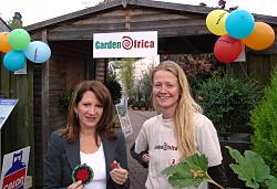 With Georgina McAllister from Garden Africa, which helps HIV sufferers in Southern Africa
