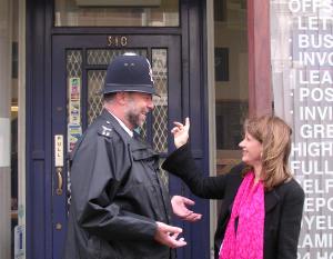 Checking out possible new locations for the police in Muswell Hill with the local Safer Neighbourhood Team