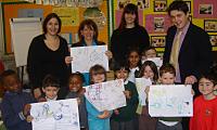 Lynne Featherstone MP and Cllr Ed Butcher at Stroud Green Primary and Infant School