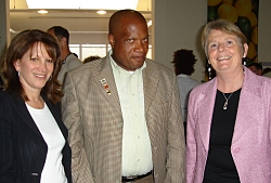 Lynne Featherstone MP with Jacob Riba, Ros Hudson (head teachers of Ephes Memkeli and Alexandra Park schools)