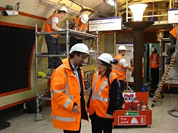 Lynne Featherstone MP seeing how Bounds Green tube station is being renovated