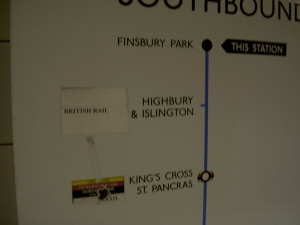 Finsbury Park station sign