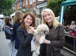 Lynne Featherstone MP with Grace Parker and Vegas - winner of the Hillfield Park dog agility Olympics