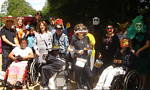 Lynne Featherstone at Hornsey Carnival, judging the costumes