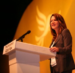 Lynne Featherstone speaking at conference. Photo credit: Alex Folkes/Fishnik.com