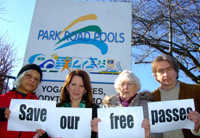 Campaigning to keep Haringey's free leisure passes for pensioners with Cllr David Winskill
