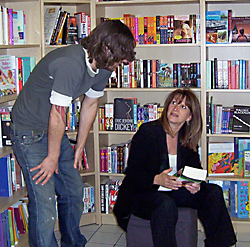 Lynne Featherstone and Simon Key at the Big Green Bookshop, Wood Green