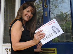 Lynne Featherstone delivering a survey