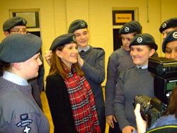 Lynne Featherstone at the Hornsey Territorial Army base