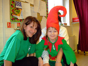 Lynne Featherstone with children and staff from the Hornsey Trust