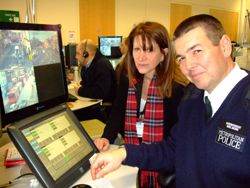 Lynne Featherstone at police control centre