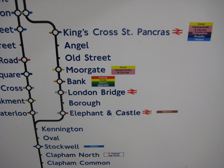 Northern Line sign at Archway Station with error over London Bridge