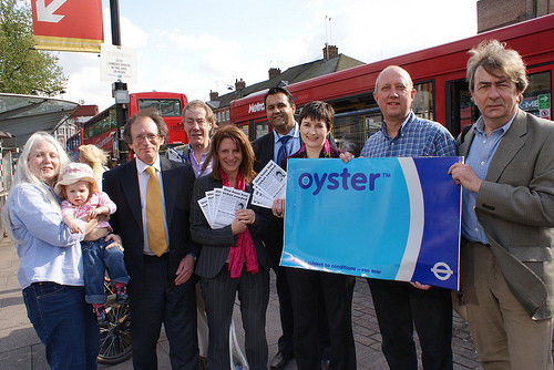 One hour bus ticket campaign with Lynne Featherstone and Caroline Pidgeon