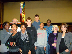 With Joan Salter and Fortismere students at Muswell Hill Holocaust Memorial Day