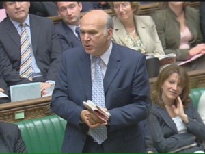 Vince Cable speaking in Parliament