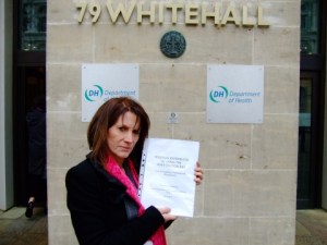 Lynne Featherstone presenting personal stories about the Whittington Hospital