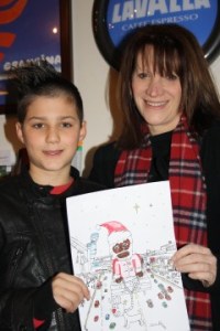 Lynne Featherstone and competition winner Zoom Rockman