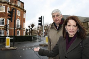 Lynne and Jim at inaccesible crossing