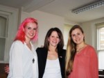 Emily Mills (right) and Naomi Lane (left) with Lynne Featherstone MP at Channing School. Emily and Naomi are both year 12 politics students.