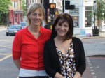 photo of Lynne Featherstone MP and Councillor Rachel Allison at the crossing with the newly installed pedestrian count-down.