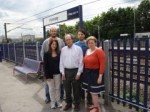 Lynne with Councillor David Schmitz and local campaigners at Hornsey station