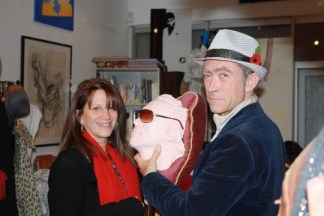 Lynne Featherstone and Gallery owner Jonny Rogers, at the Gallery on Hornsey High Street