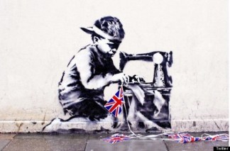 The Banksy piece on Turnpike Lane, before its removal