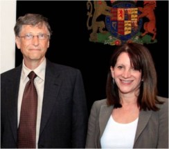 Lynne Feathestone with Bill Gates