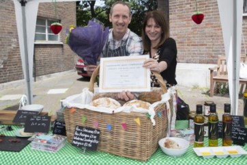 Lynne Featherstone MP with Independent Shops competition winner Owen's Food Store