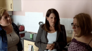 Dawn Barnes, Lynne Featherstone MP and Local Resident Kristine Gravelsina in the New River Village Colorado apartment