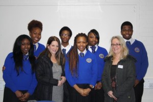 Lynne Featherstone MP with students at Greig City Academy