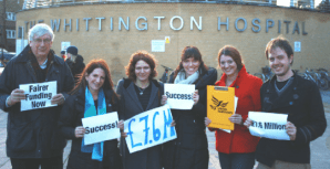 Lynne Featherstone and the Haringey Lib Dems celebrate a £7.6 million funding victory