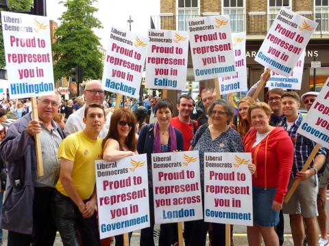 Lynne Featherstone MP on the pride march