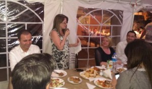 Lynne Featherstone MP speaking at the Fatih Mosque in Wood Green. 