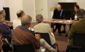 Lynne Featherstone addresses the soup kitchen volunteers